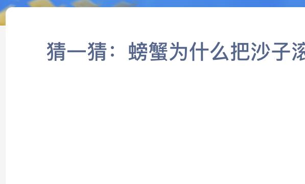 神奇海洋:猜一猜螃蟹为什么把沙子滚成球