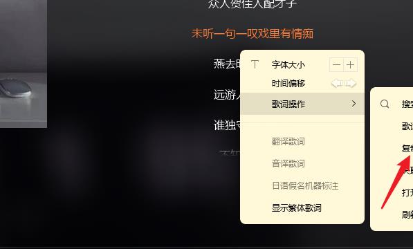 qq音乐怎么复制歌词