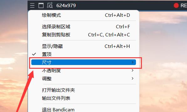 Bandicam如何修改录制尺寸