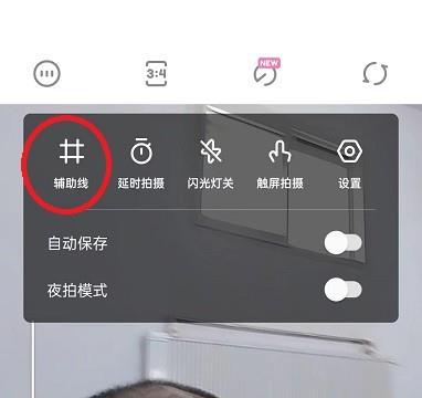 一甜相机怎么开启辅助线